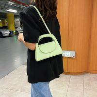 Streetwear Solid Color Metal Button Square Magnetic Buckle Square Bag main image 2