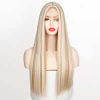Women's Fashion White Cosplay Chemical Fiber Centre Parting Straight Hair Wigs main image 2