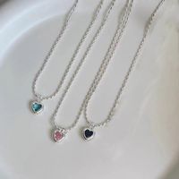 Simple Style Heart Shape Copper Necklace Plating Glass Stainless Steel Necklaces main image 4