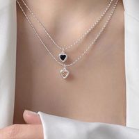 Simple Style Heart Shape Copper Necklace Plating Glass Stainless Steel Necklaces main image 3