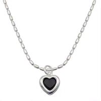 Simple Style Heart Shape Copper Necklace Plating Glass Stainless Steel Necklaces main image 2