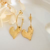 Fashion Heart Shape Plating Titanium Steel Earrings main image 4