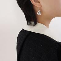 Mode Herzform Überzug Titan Stahl Ohrringe sku image 3