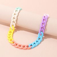 Sweet Colorful Arylic Alloy Chain Necklace main image 1