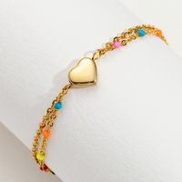 Fashion Heart Shape Stainless Steel Bracelets Plating Stainless Steel Bracelets main image 2