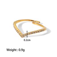 Fashion Geometric Stainless Steel Open Ring Inlay Zircon Stainless Steel Rings sku image 2