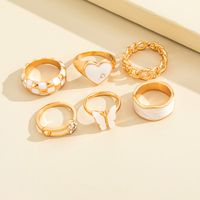 Sweet Heart Shape Butterfly Alloy Plating Inlay Rhinestone Rings main image 3