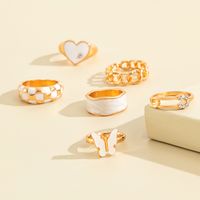 Sweet Heart Shape Butterfly Alloy Plating Inlay Rhinestone Rings main image 4