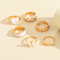 Sweet Heart Shape Butterfly Alloy Plating Inlay Rhinestone Rings main image 5