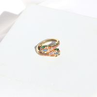 Retro Butterfly Copper Open Ring Plating Zircon Copper Rings main image 8