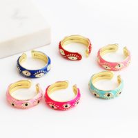 Fashion Devil's Eye Copper Open Ring Plating Copper Rings main image 1
