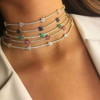 Einfacher Stil Blume Kupfer Überzug Zirkon Halsband sku image 6