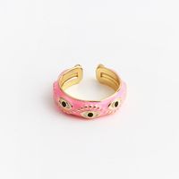 Fashion Devil's Eye Copper Open Ring Plating Copper Rings sku image 4