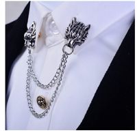 Gothic Wolf Alloy Plating Collar Pin main image 1