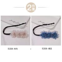 Korean Blue Flower Cloth Hair Rope Wholesale sku image 9