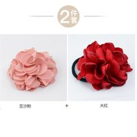 Coréen Nouvelle Mode Tous-en Tissu Assortis Cheveux Accessoires Artificielle Fleur En Caoutchouc Bande Camélia Rose Cheveux Anneau Coiffe Femmes sku image 9