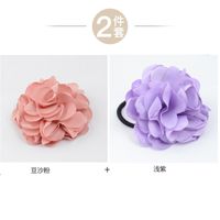 Coréen Nouvelle Mode Tous-en Tissu Assortis Cheveux Accessoires Artificielle Fleur En Caoutchouc Bande Camélia Rose Cheveux Anneau Coiffe Femmes sku image 13