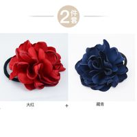 Coréen Nouvelle Mode Tous-en Tissu Assortis Cheveux Accessoires Artificielle Fleur En Caoutchouc Bande Camélia Rose Cheveux Anneau Coiffe Femmes sku image 15