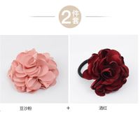 Coréen Nouvelle Mode Tous-en Tissu Assortis Cheveux Accessoires Artificielle Fleur En Caoutchouc Bande Camélia Rose Cheveux Anneau Coiffe Femmes sku image 10