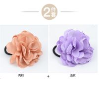Coréen Nouvelle Mode Tous-en Tissu Assortis Cheveux Accessoires Artificielle Fleur En Caoutchouc Bande Camélia Rose Cheveux Anneau Coiffe Femmes sku image 11
