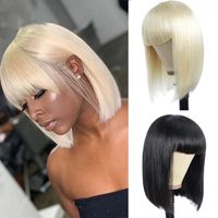 Women's Fashion Street High-temperature Fiber Air Bangs Short Straight Hair Wigs main image 5