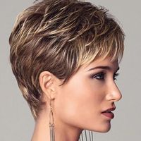 Women's Fashion Casual High-temperature Fiber Side Points Short Curly Hair Wigs sku image 1