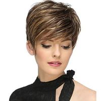 Women's Fashion Casual High-temperature Fiber Air Bangs Short Straight Hair Wigs main image 4