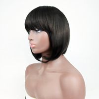 Women's Fashion Party High Temperature Wire Qi Bangs Short Straight Hair Wigs main image 4