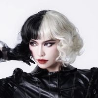 Unisex Fashion Masquerade High-temperature Fiber Qi Bangs Short Curly Hair Wigs sku image 1