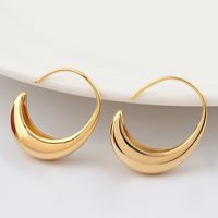 Simple Style C Shape Metal Copper Earrings main image 1