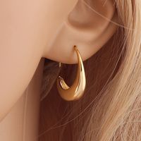 Simple Style C Shape Metal Copper Earrings main image 4