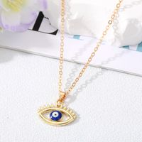 Fashion Devil's Eye Alloy Stoving Varnish Pendant Necklace 1 Piece sku image 1