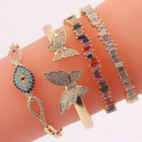 Mode L'oeil Du Diable Papillon Le Cuivre Bracelet Incruster Zircon Bracelets De Cuivre main image 1