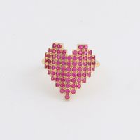 Simple Style Heart Shape Copper Rings Inlay Zircon Copper Rings main image 2