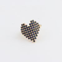 Simple Style Heart Shape Copper Rings Inlay Zircon Copper Rings sku image 2