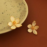 Fairy Style Flower Copper Earrings Plating Copper Earrings sku image 1