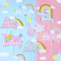 Letter Rainbow Paper Birthday Cake Decorating Supplies main image 6