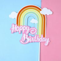 Letter Rainbow Paper Birthday Cake Decorating Supplies main image 4