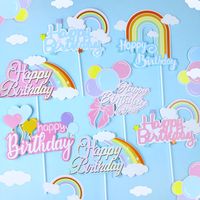 Letter Rainbow Paper Birthday Cake Decorating Supplies main image 3