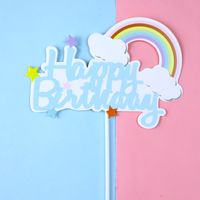 Letter Rainbow Paper Birthday Cake Decorating Supplies main image 2