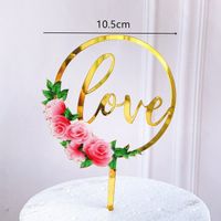 Valentine's Day Mother's Day Birthday Letter Arylic Birthday Engagement Cake Decorating Supplies 1 Piece sku image 9