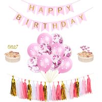 Letter Number Emulsion Paper Birthday Colored Ribbons Banner Balloon sku image 6