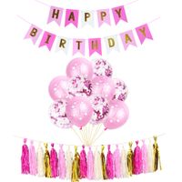 Letter Number Emulsion Paper Birthday Colored Ribbons Banner Balloon sku image 5