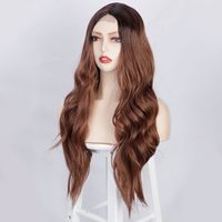 Women's Fashion Light Brown Casual Chemical Fiber Centre Parting Long Curly Hair Wigs main image 5