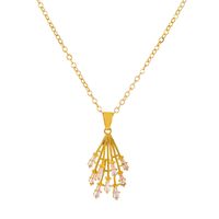 Fashion Tassel Alloy Inlay Zircon Pendant Necklace sku image 1