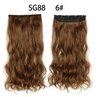 Women's Fashion Dark Black Wine Red Black Party Chemical Fiber Centre Parting Long Curly Hair Wigs sku image 4