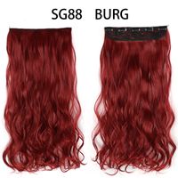 Women's Fashion Dark Black Wine Red Black Party Chemical Fiber Centre Parting Long Curly Hair Wigs sku image 7