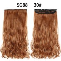 Women's Fashion Dark Black Wine Red Black Party Chemical Fiber Centre Parting Long Curly Hair Wigs sku image 8