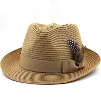 Kid's Beach Feather Sewing Crimping Straw Hat main image 1
