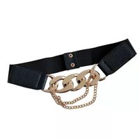 Fashion Solid Color Pu Leather Alloy Chain Belt main image 2
